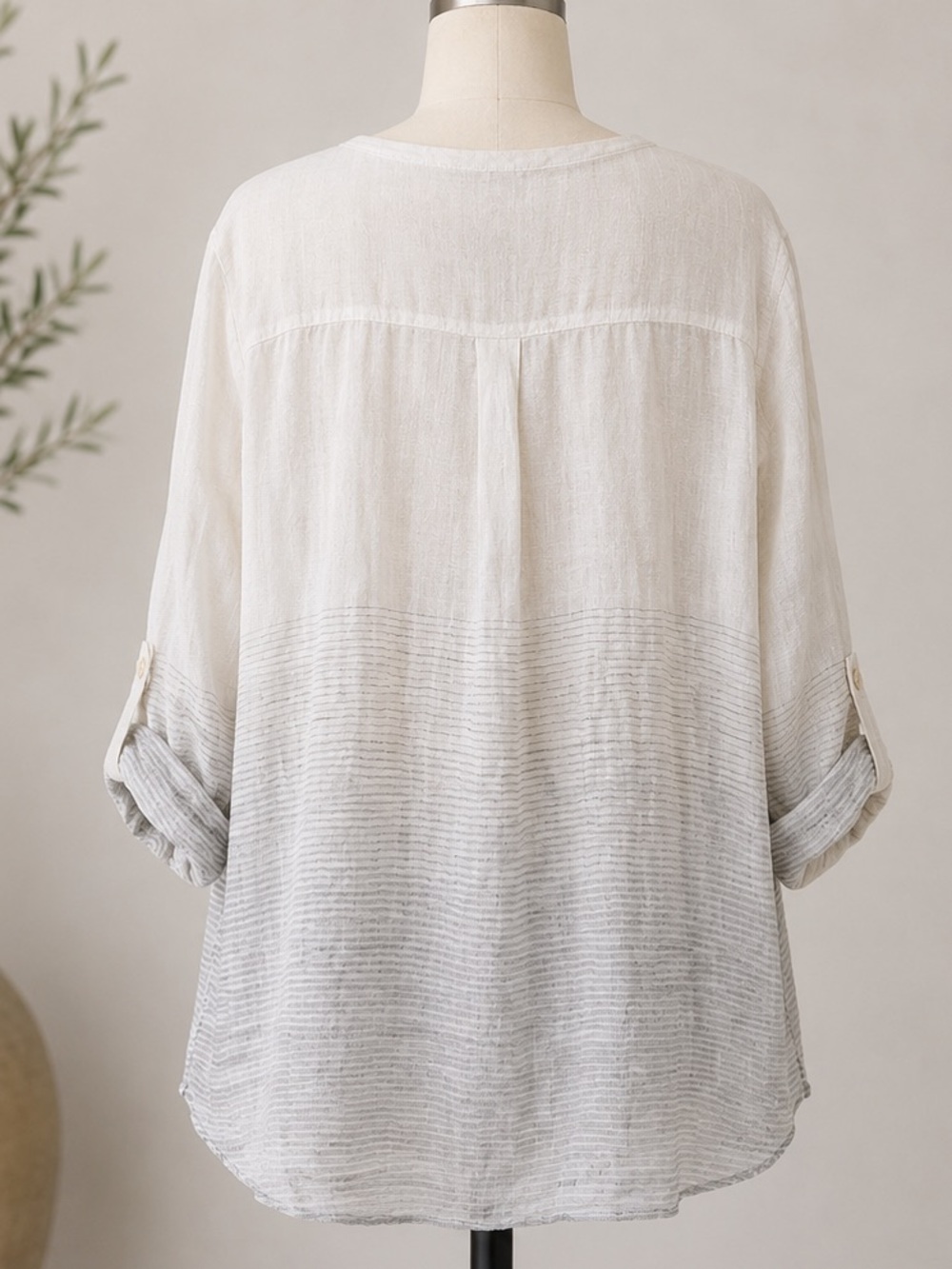 Eileen Fisher Linen Boxy Top Sheer Lightweight Off White Size XL - Picture 4 of 8